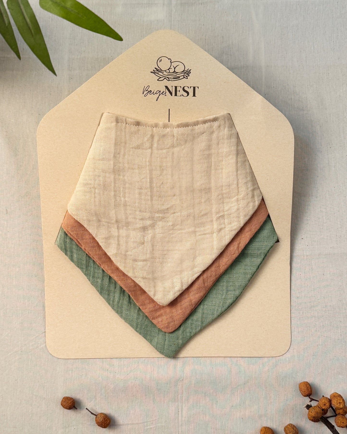 Muslin Bibs - Pack of 3 (Mix colours)