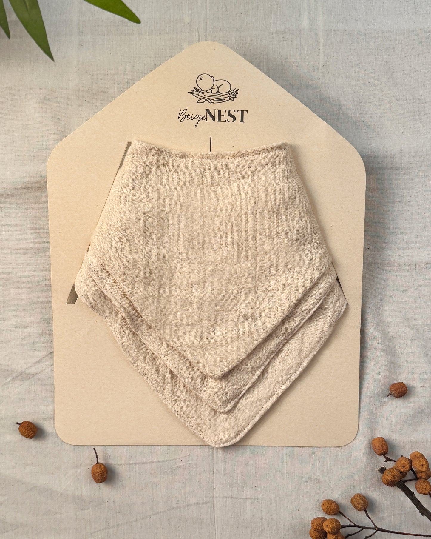 Muslin Bibs - Pack of 3 (Off-white)