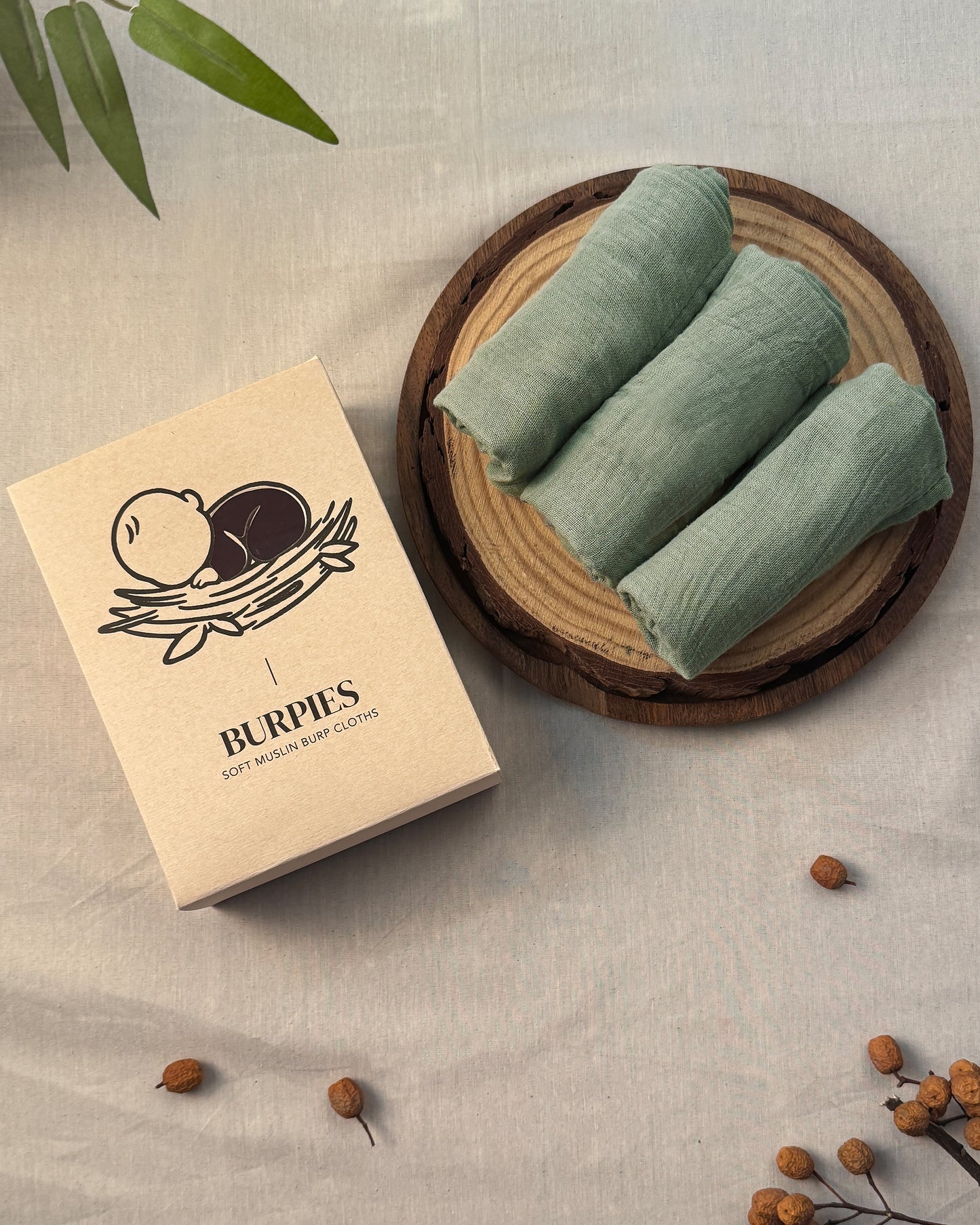 Burpies - Burp Cloth - Pack of 3 (Green)