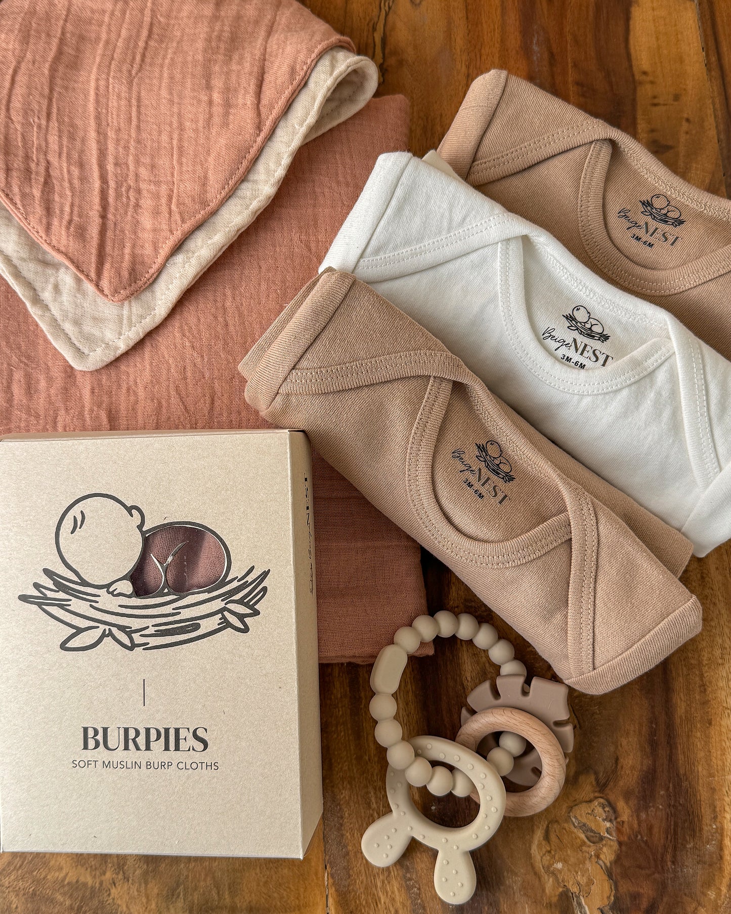 Baby Nest Kit - Peach & Off-white