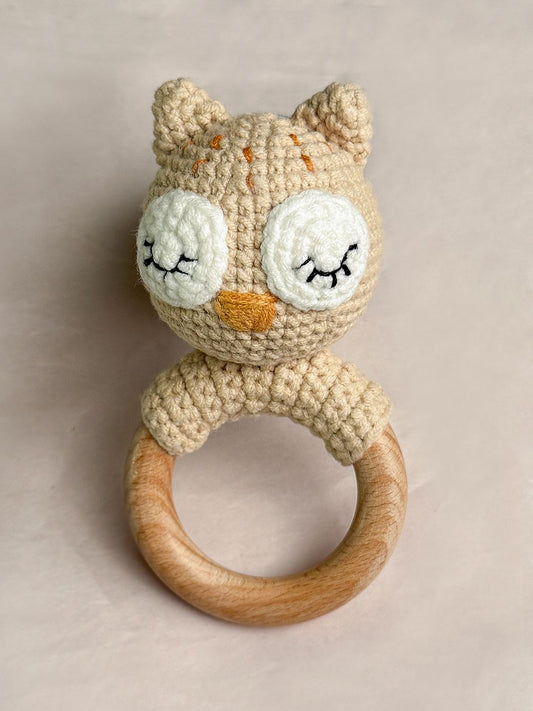 Baby Owl Crochet Teether/Rattle