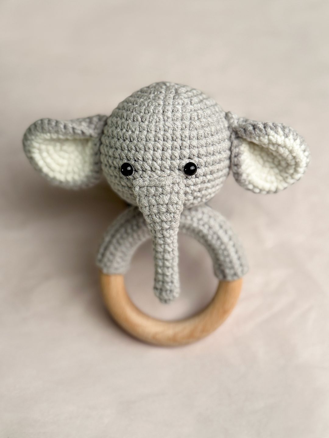 Baby Elephant Crochet Teether/Rattle