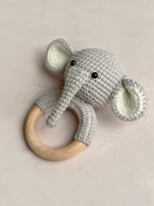 Baby Elephant Crochet Teether/Rattle