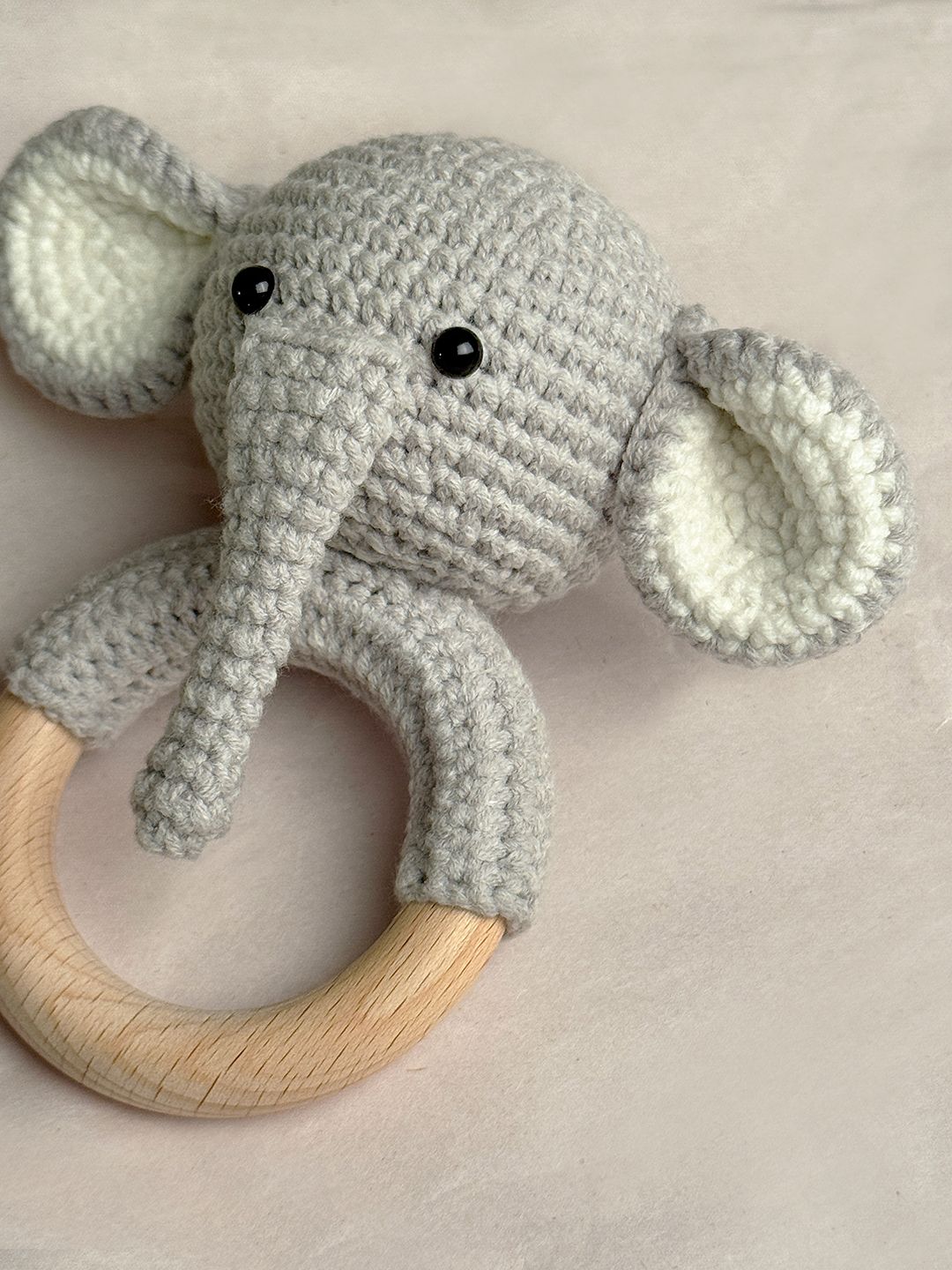 Baby Elephant Crochet Teether/Rattle