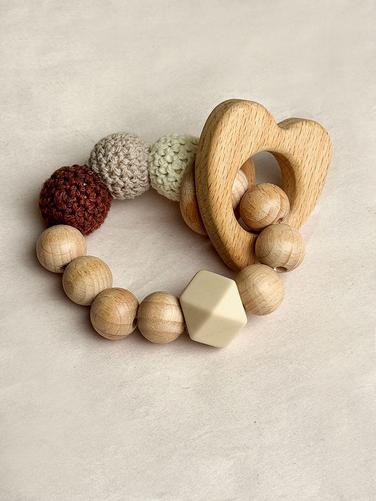Heart Crochet Wooden Teether