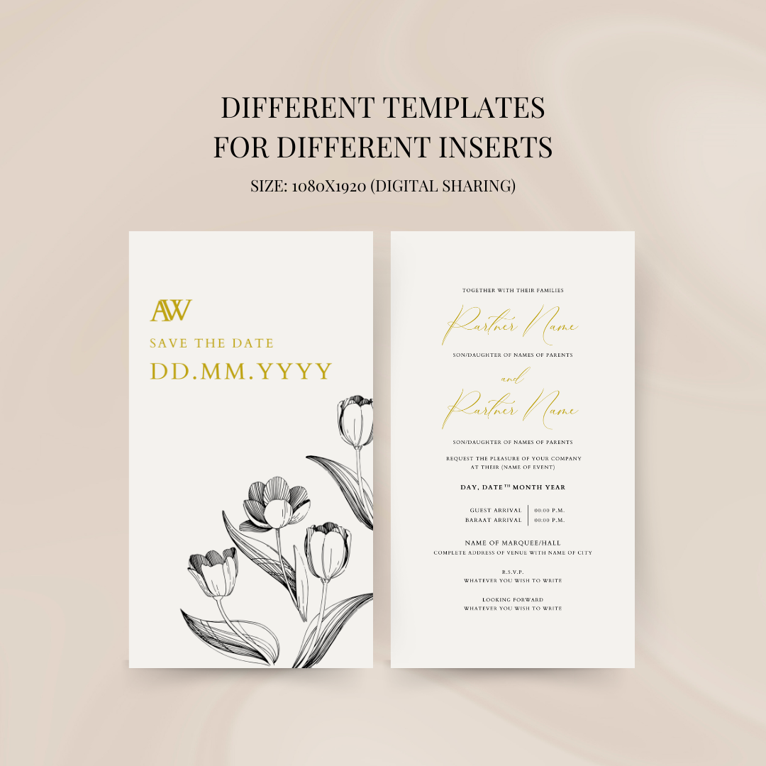 Digital Invite Bundle - Neutral and Gold