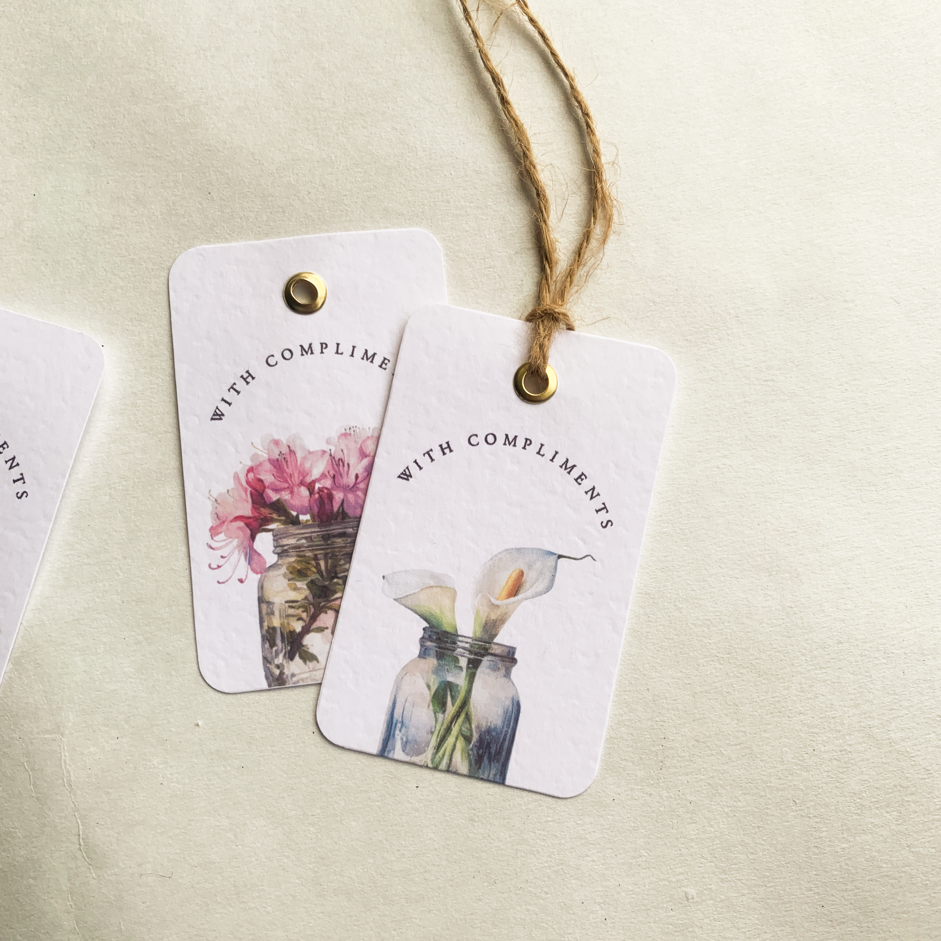 Floral Tags with Jute String