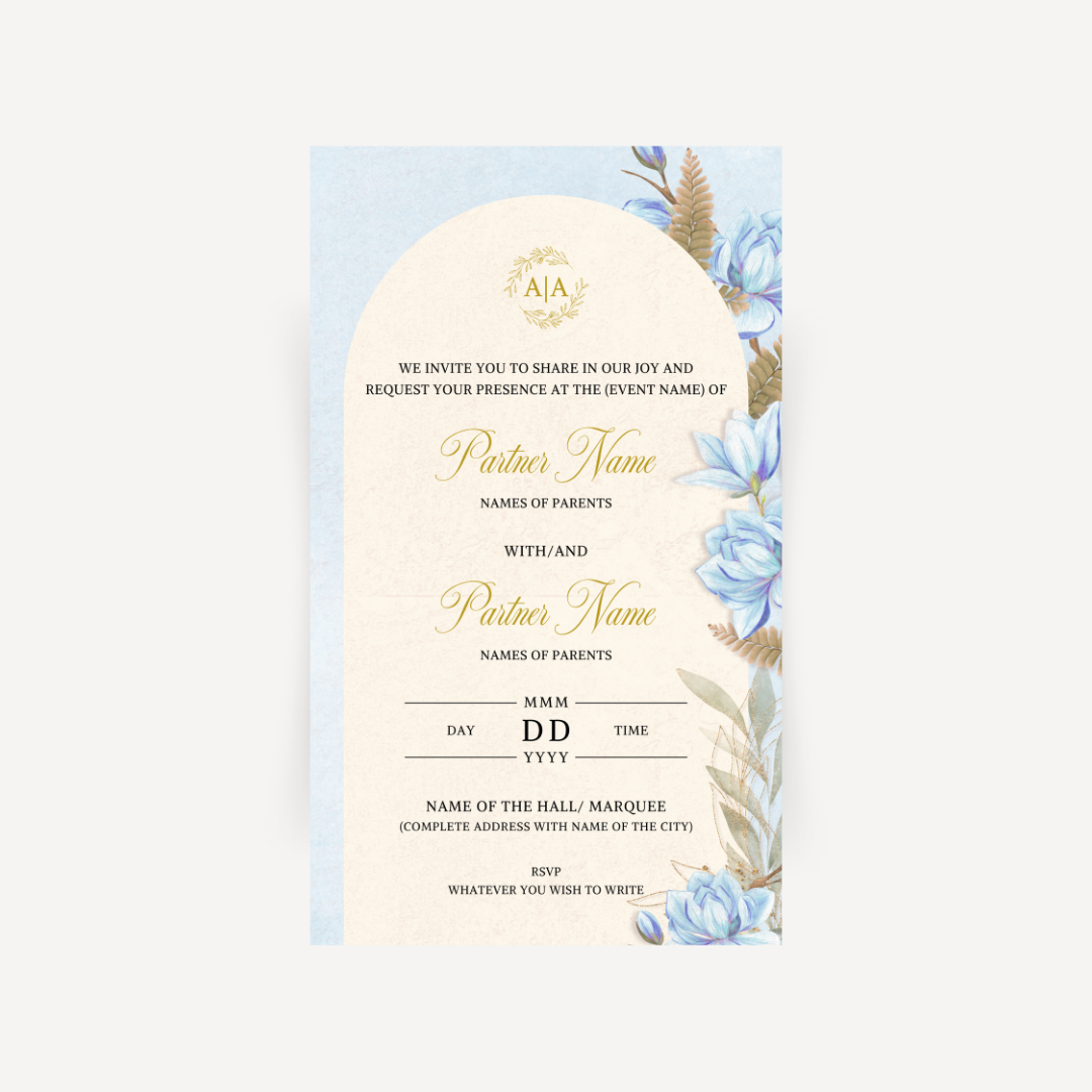 E-invite - Porcelain Terraces (Soft Blue)