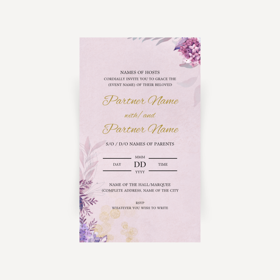E-invite - Porcelain Terraces (Lavender)