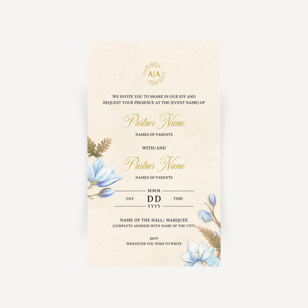 E-invite - Porcelain Terraces (Soft Blue)