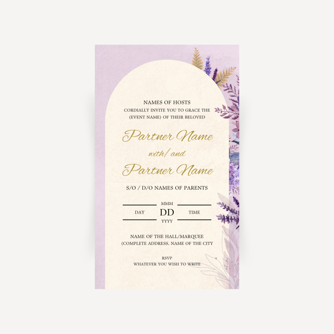 E-invite - Porcelain Terraces (Lavender)