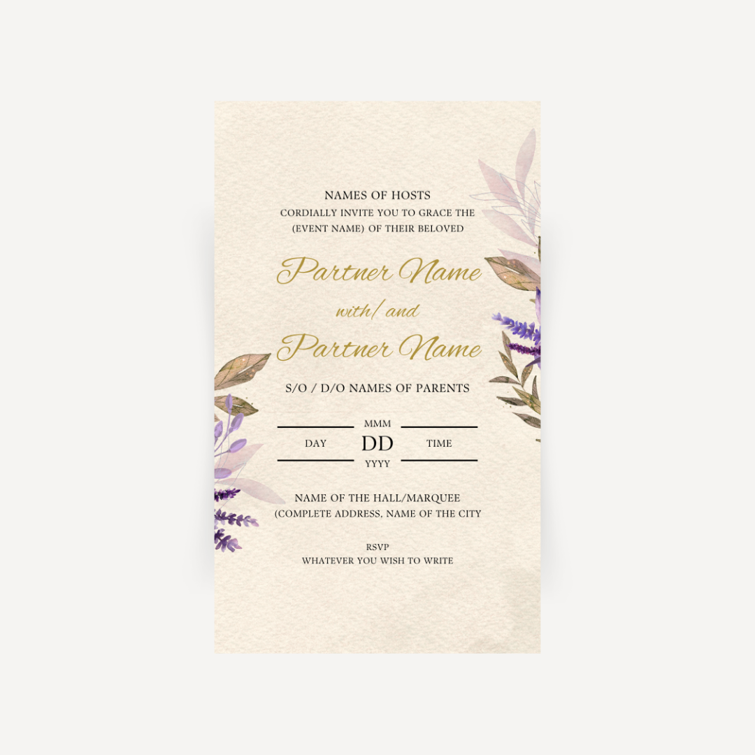E-invite - Porcelain Terraces (Lavender)