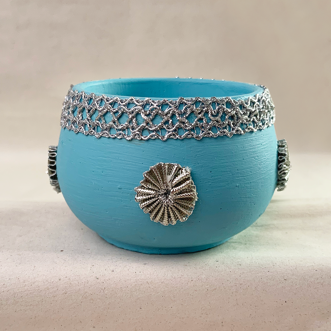 Small Mehndi Container - Soft Blue