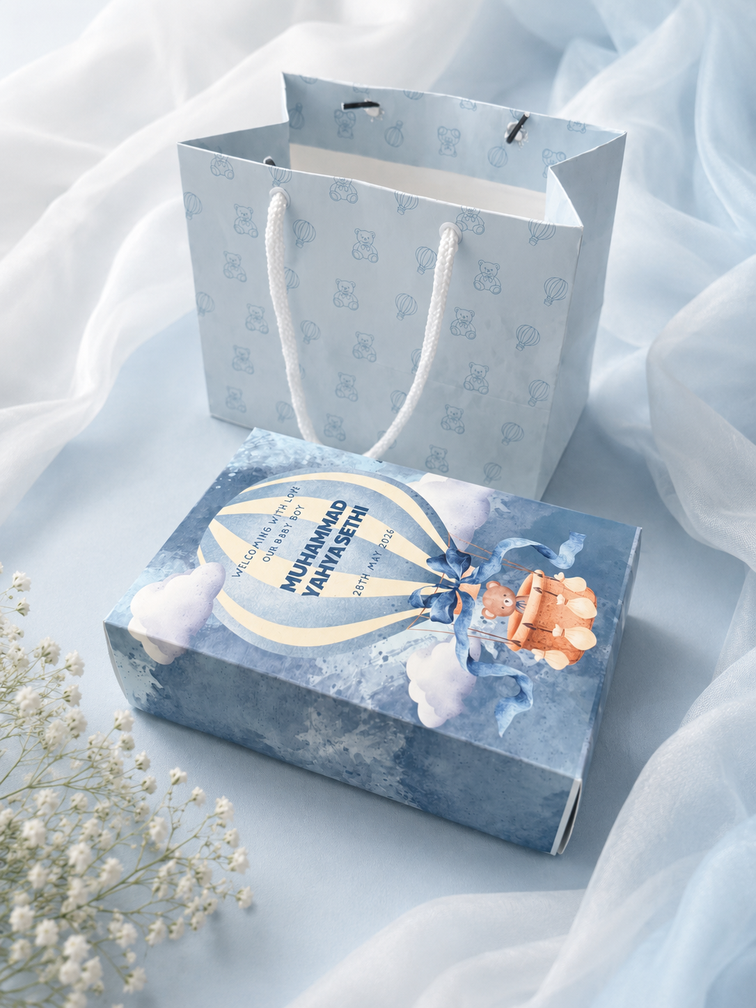 Birth Announcement Box - Fly Away (2"x4.5"x 6.5")