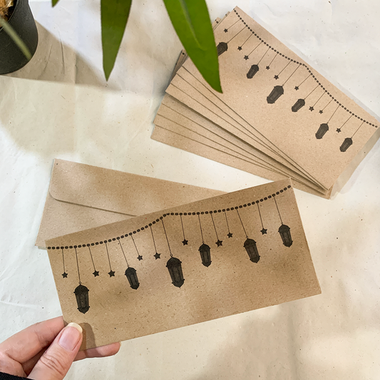 Kraft Eidi Envelopes Design 3 (7"x4" Pack of 10)