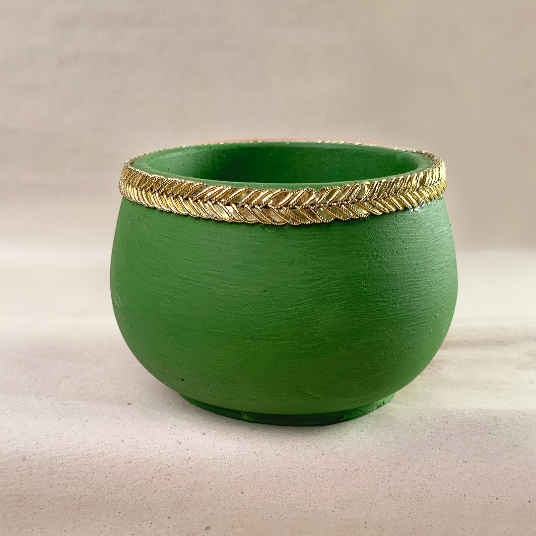 Small Mehndi Container - Emerald Green