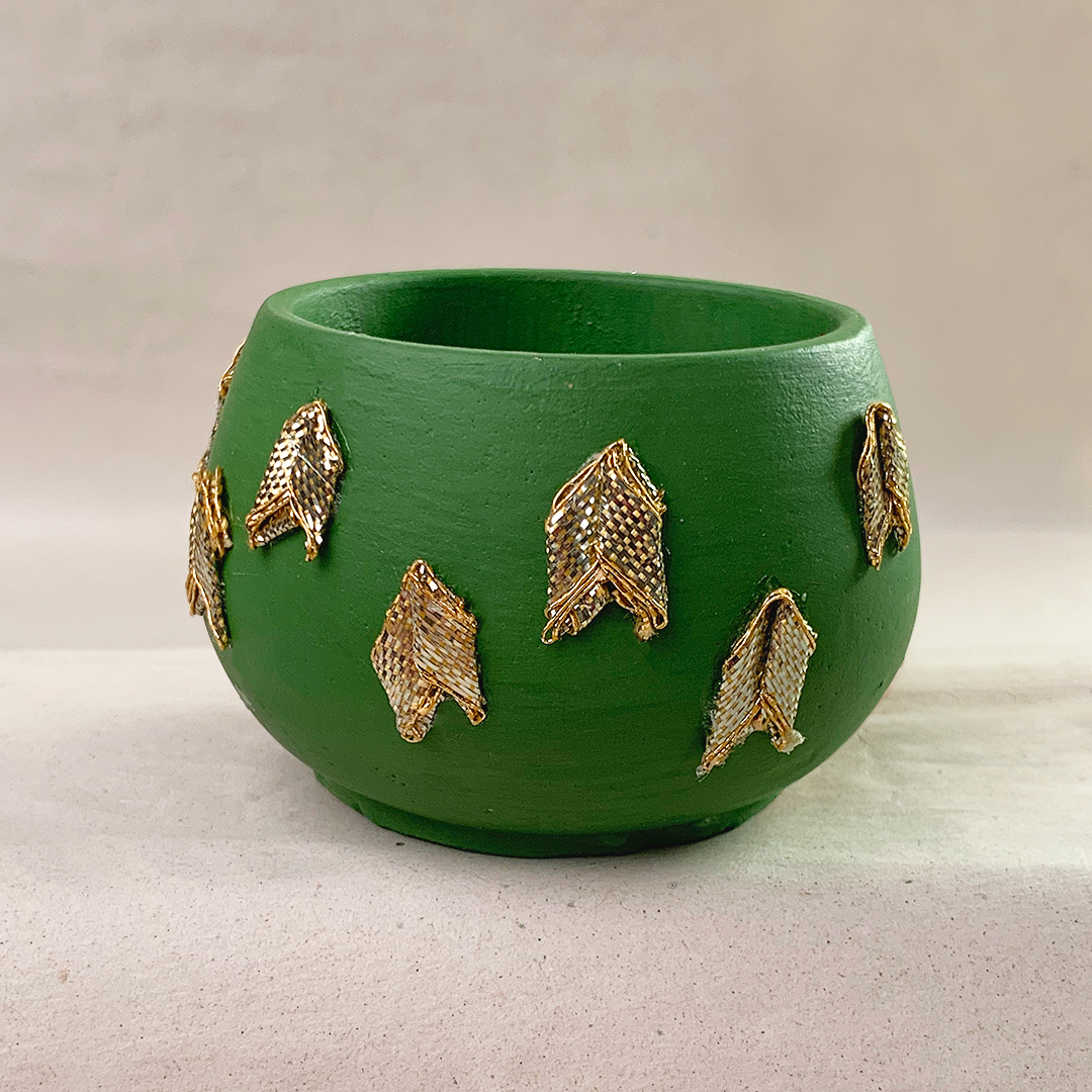 Small Mehndi Container - Emerald Green