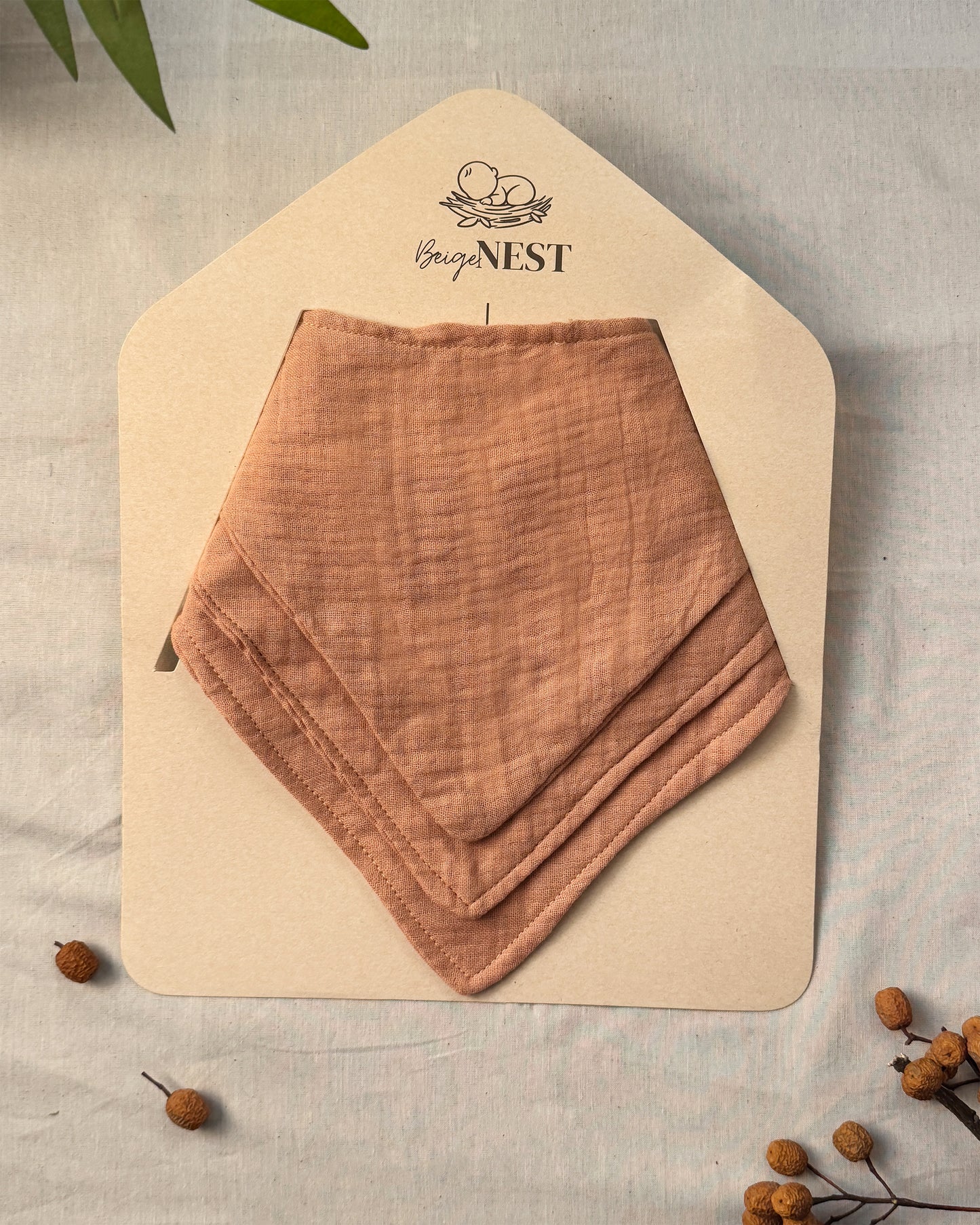 Muslin Bibs - Pack of 3 (Peach)