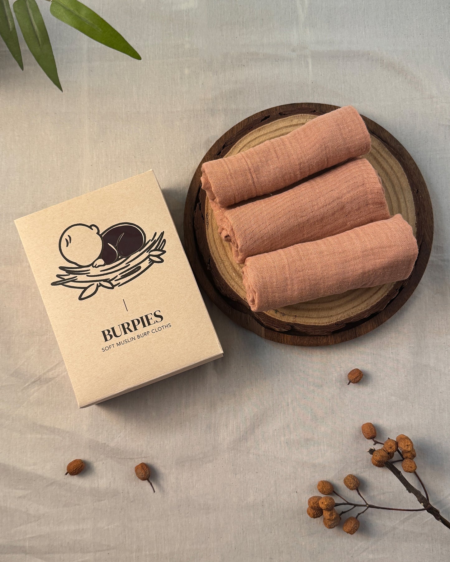 Burpies - Burp Cloth - Pack of 3 (Peach)