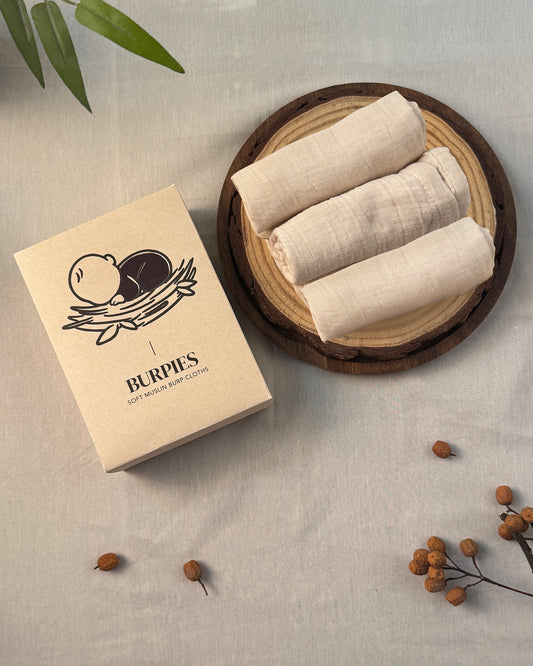 Burpies - Burp Cloth - Pack of 3 (Off-white)