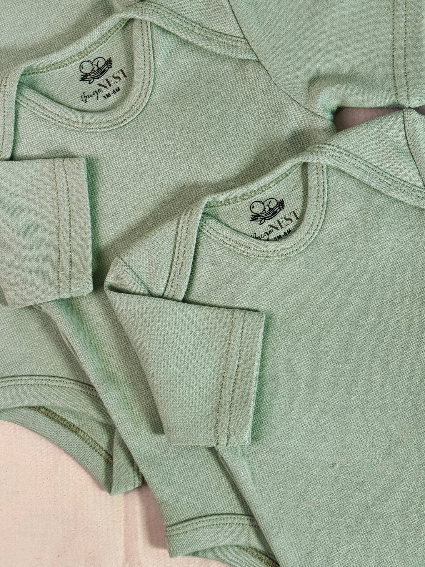 Baby Bodysuits - Half Sleeves (Green)