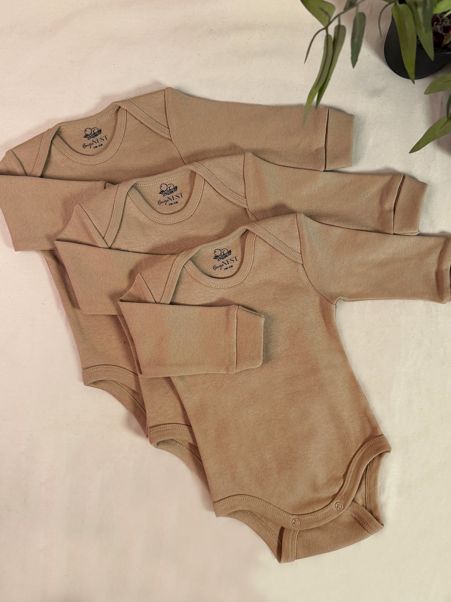 Baby Bodysuits - Full Sleeves (Almond)