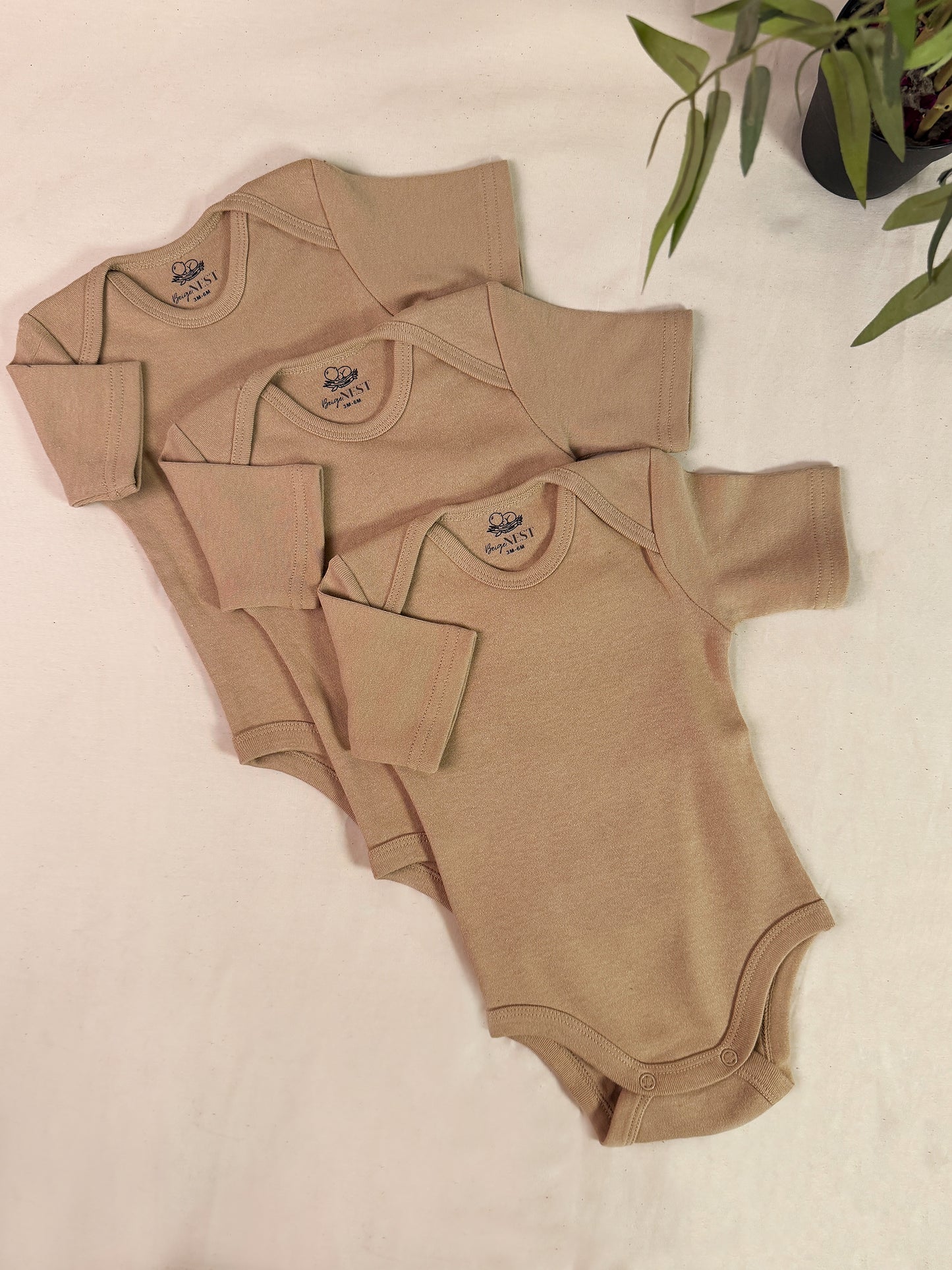 Baby Bodysuits - Half Sleeves (Almond)