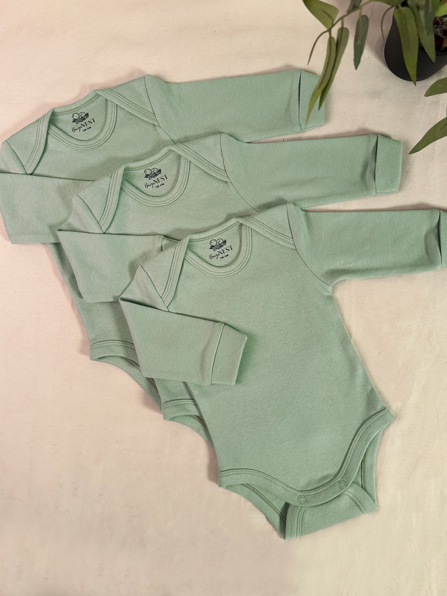 Baby Bodysuits - Full Sleeves (Green)