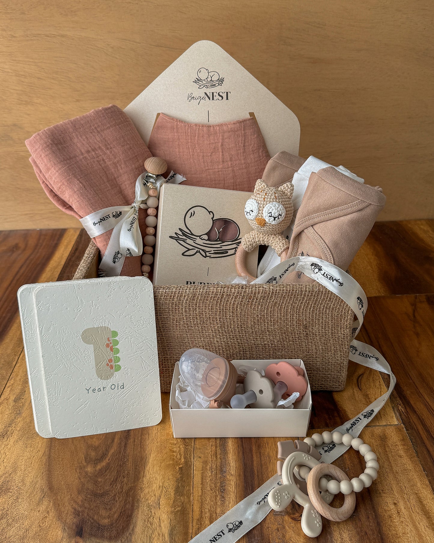 Baby Nest Kit - Peach & Off-white