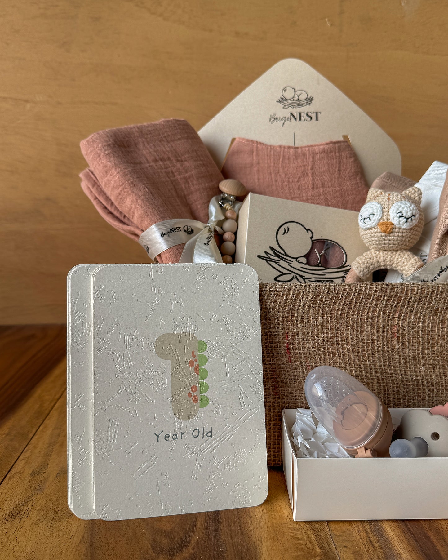 Baby Nest Kit - Peach & Off-white
