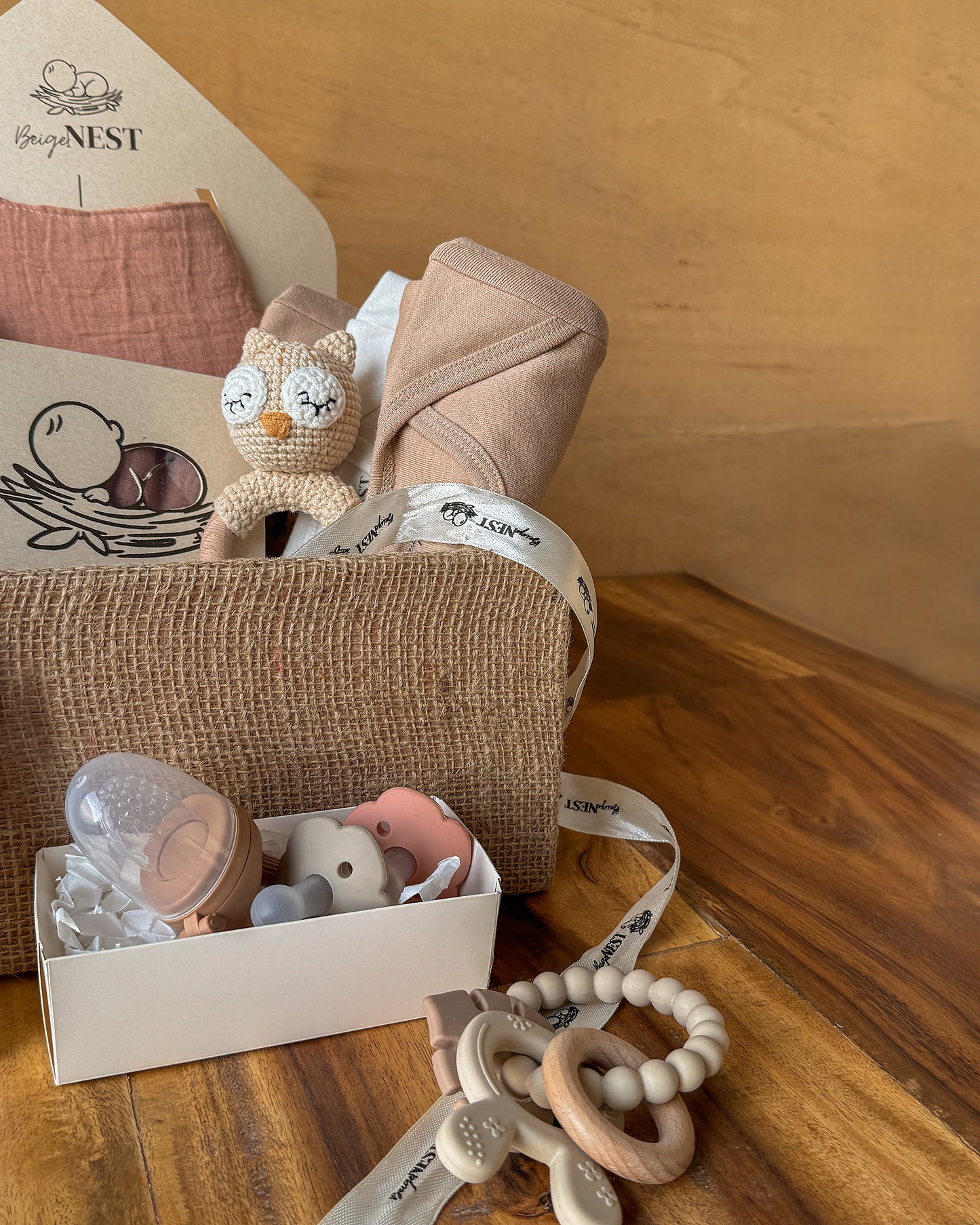 Baby Nest Kit - Peach & Off-white