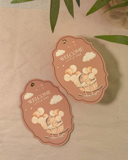 Baby Announcement Hang Gift Tags (4.5"x6.75")
