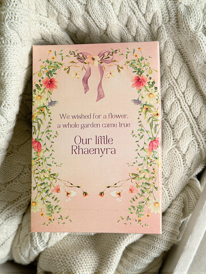 Birth Announcement Box - Floral Dreams (2"x4.5"x 6.5")