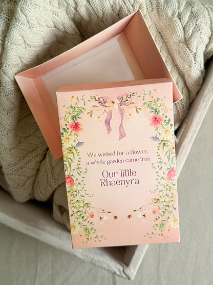 Birth Announcement Box - Floral Dreams (2"x4.5"x 6.5")