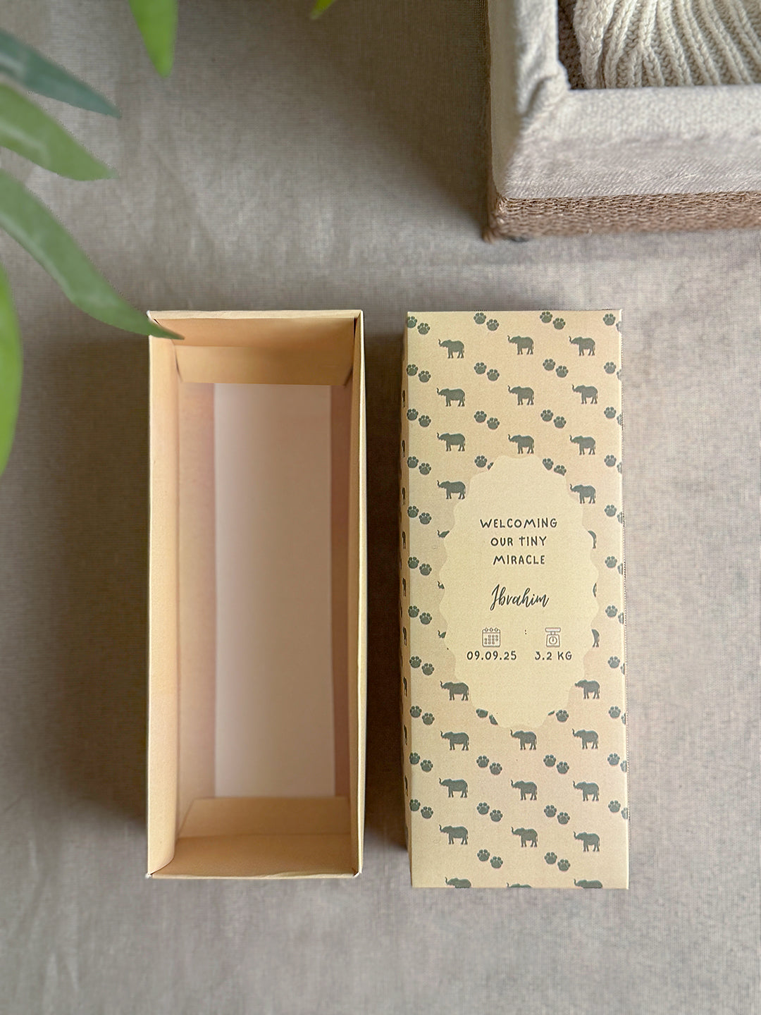 Birth Announcement Box - Little Arrival (2.25"x2.5"x7")