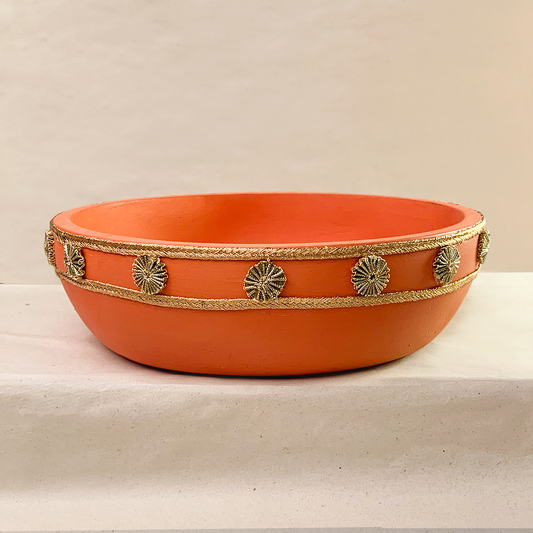 Tangerine Orange Large Bowl 8"