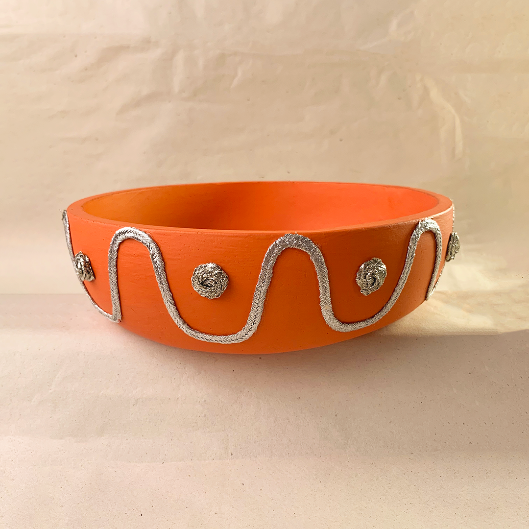 Tangerine Orange Large Bowl 8"