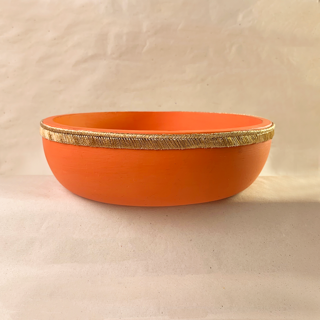 Tangerine Orange Large Bowl 8"