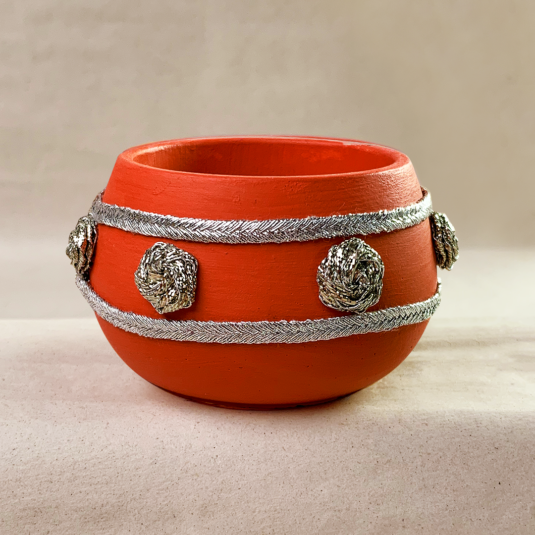 Small Mehndi Container - Scarlet Red