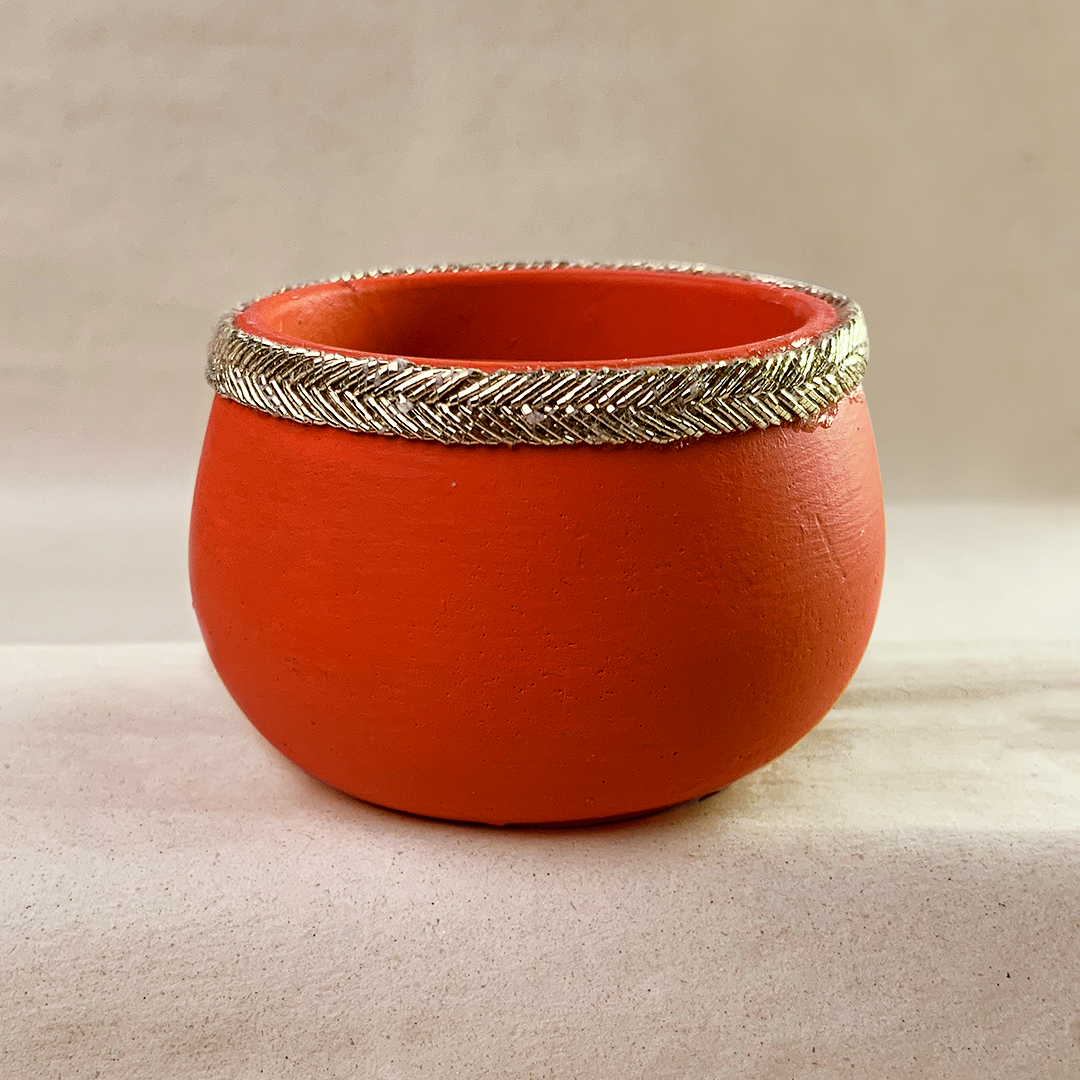 Small Mehndi Container - Scarlet Red