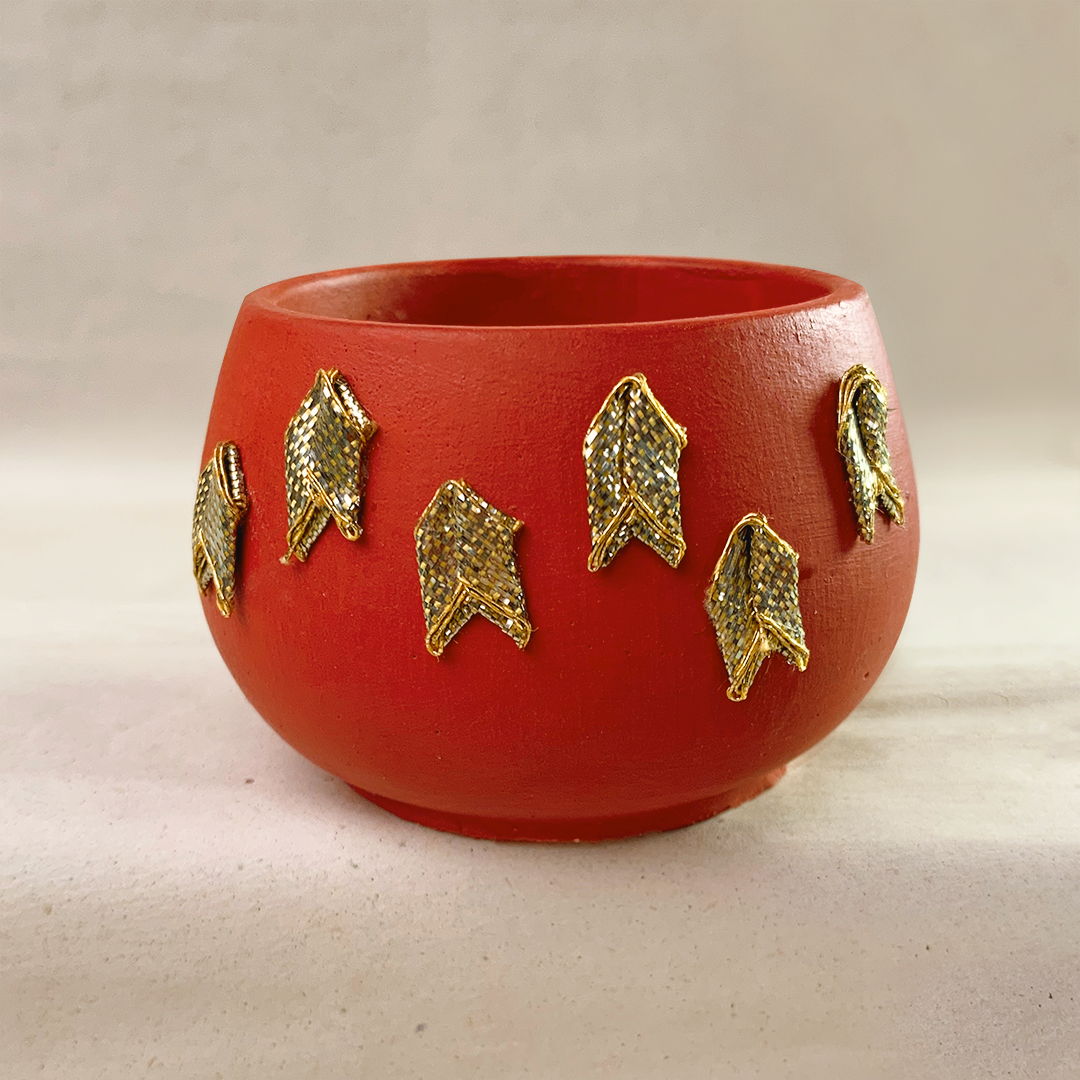 Small Mehndi Container - Scarlet Red
