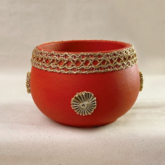 Small Mehndi Container - Scarlet Red