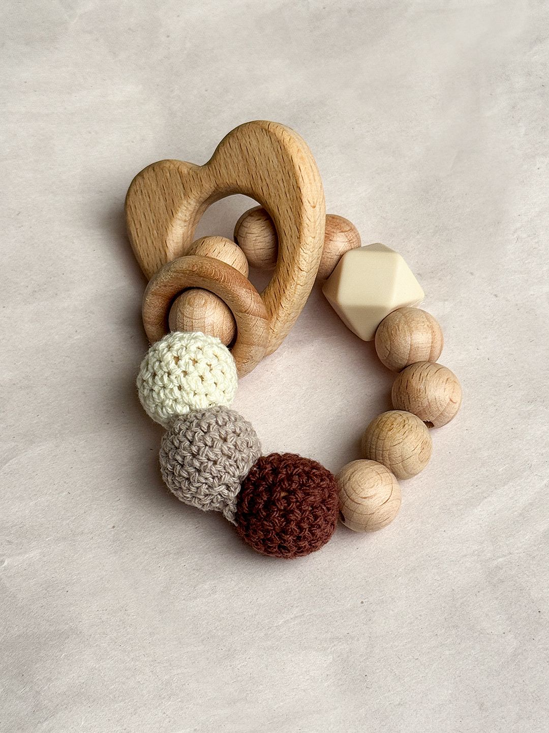 Heart Crochet Wooden Teether