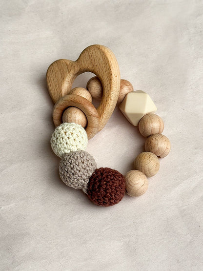 Heart Crochet Wooden Teether