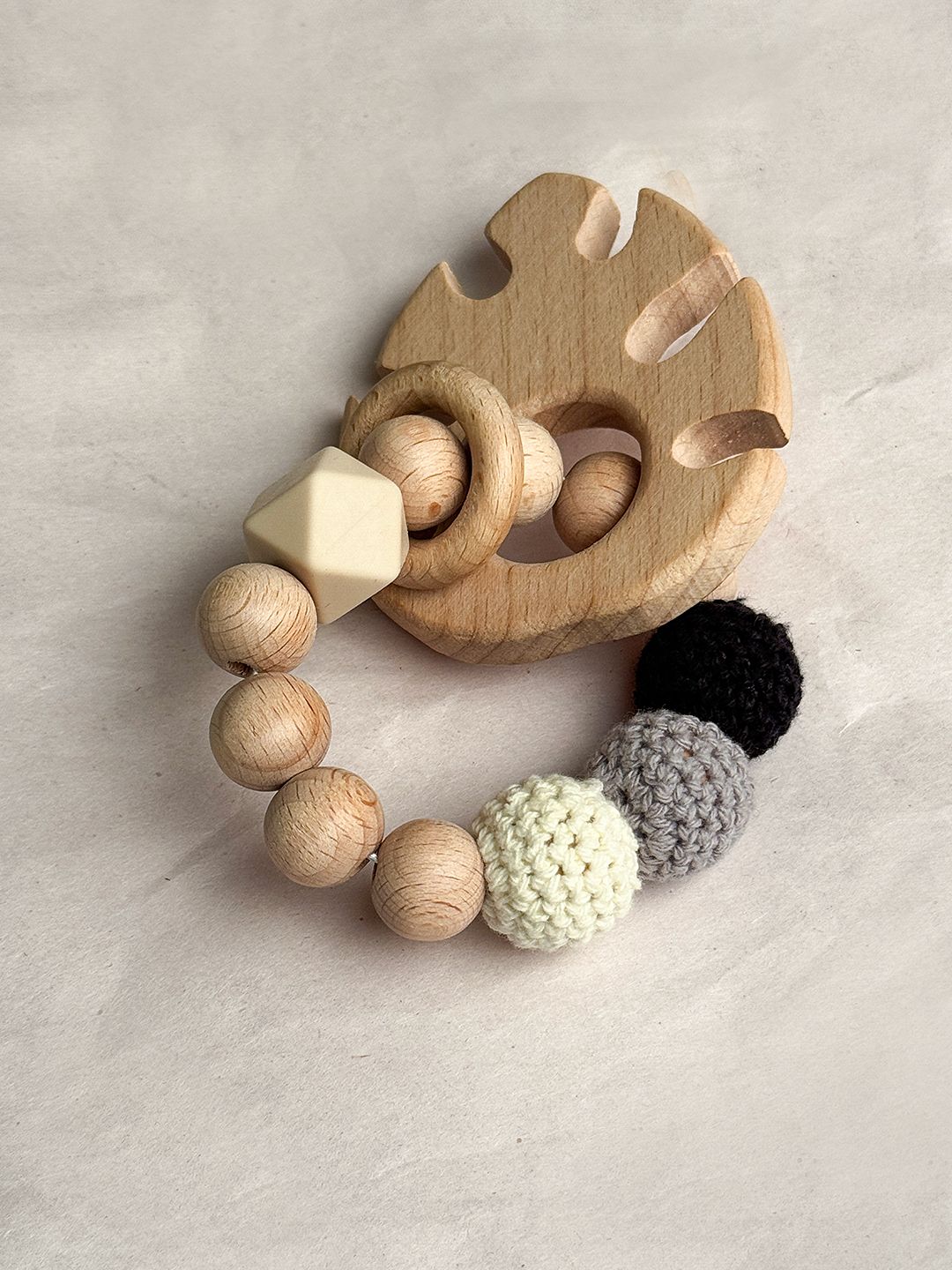 Leaf Crochet Wooden Teether