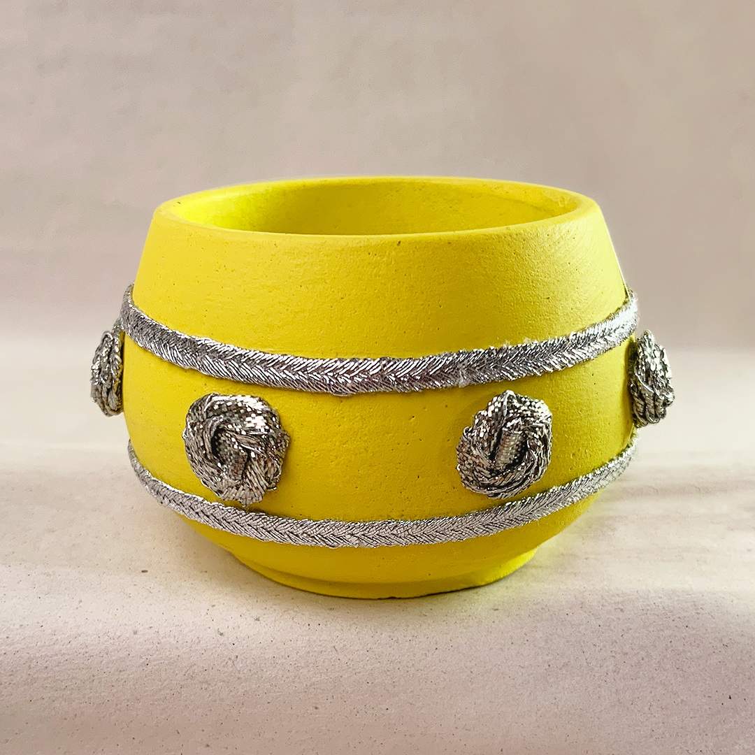 Small Mehndi Container - Vivid Yellow