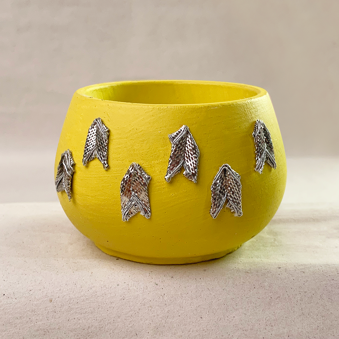 Small Mehndi Container - Vivid Yellow