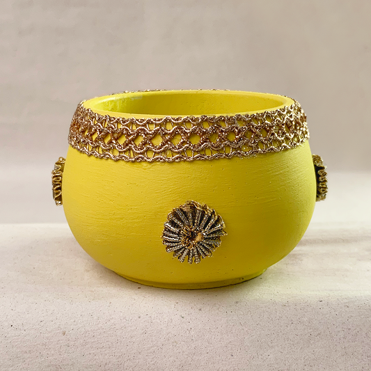 Small Mehndi Container - Vivid Yellow